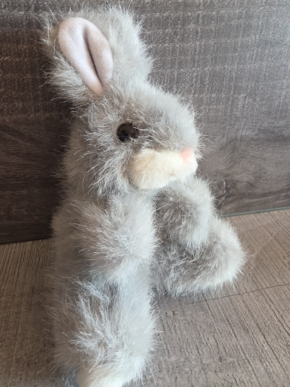 Russ Berrie Rabbit Bunny White Gray Plush Easter Vtg 6” Stuffed No 259 Korea g52